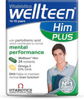 Vitabiotics Wellteen Him Plus Omega3 Maximum Nutritional Support for Teenagers and Young Men Ages 1319 56 Tablets and Capsules