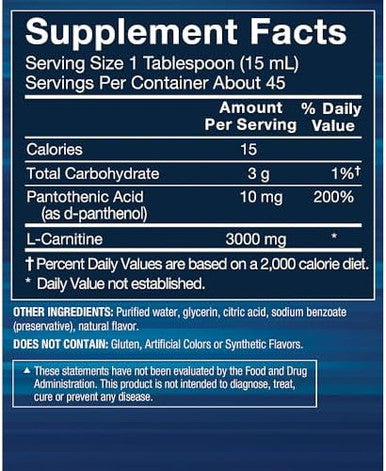 Bodytech L-Carnitine 3000 Supports Fat Metabolism, Energy Production & Muscle Recovery - Peach Mango (24 Fl Oz.)