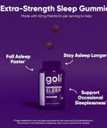 Goli Nutritional Supplement Extra Strength Sleep Gummy 10Mg Melatonin - 1 Pack 50 Count - Gluten- Vegan Non-Gmo And Gelatin-