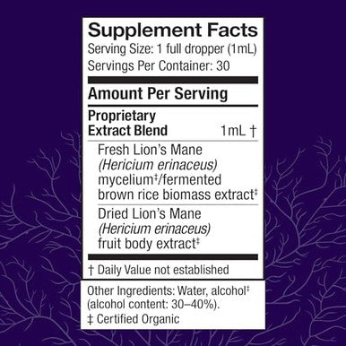 Host Defense Mushrooms Lion'S Mane Extract Lion'S Mane Liquid Supplement For Brain Health Mushroom Support 2 Fl Oz (60 Servings)