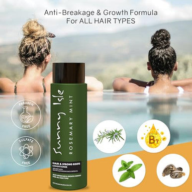 Sunny Isle Rosemary Mint Hair & Strong Roots Conditioner 12Oz Anti-Breakage & Growth Formula Infused With Biotin & Jamaican Black Castor Oil All Hair Types