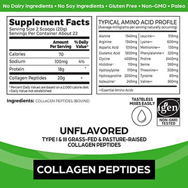 Orgain Collagen Peptides Powder 1Lb & Purely Inspired Organic Green Powder Smoothie Mix Unflavored 24 Servings Joint Hair Skin & Nail Support With Superfoods