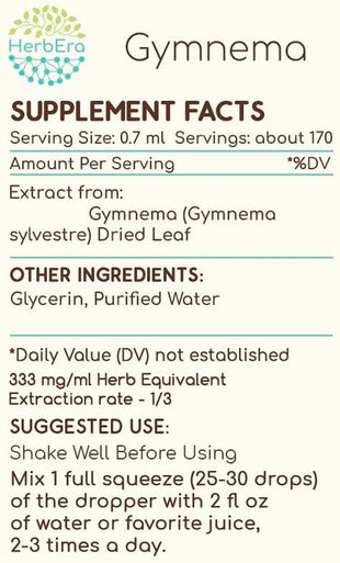Gymnema B120 (2pcs) Alcohol-Free Herbal Extract Tincture, Concentrated Liquid Drops Natural Gymnema (Gymnema Sylvestre) Dried Leaf (2x4 fl oz)