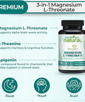 Magnesium LThreonate Complex with Apigenin and Ltheanine 90 Capsules Patented Magtein Supplement