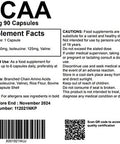 BCAA - Branch Chain Amino Acids 500mg 90 Capsules - Muscle Building and Strength gain Supplement UK Made. Pharmaceutical Grade