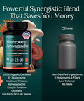 Etta Vita Usda Organic Lions Mane Supplement Capsules With Ashwagandha Chaga Reishi