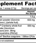 Vital UT Urinary Tract Supplement with Cranberry 36mg PACs dMannose Mangosteen and LactoSpore Probiotic 30 Servings Powder