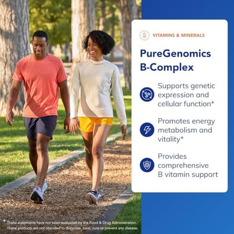 Pure Encapsulations PureGenomics BComplex Broad Spectrum B Vitamin Support for Genetic Expression Cellular Function Hormone Production and Energy Metabolism* with Vitamin B12 and B6120 Capsules