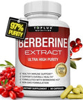 Toplux Berberine Supplement 1800Mg Berberine Hcl 97% Tested Ultra High Purity Premium Berberine Extract To Support Overall Health High Potency Berberine Plus Nongmo Vegan Men Women 90 Capsules
