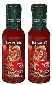 Sky Valley Sweet Chili Sauce - Mild Heat, Thai Sweet Chili Sauce, Use as Eggroll or Spring Roll Sauce, Gluten-Free, Plant-Based, Non-GMO Project Verified, Sweet Spicy Chili Sauce - 14.5 Oz, 2-Pack
