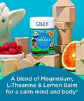 Olly Kids Chillax Gummies Magnesium Ltheanine Lemon Balm Chewable Supplement Sherbet Flavor