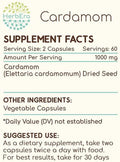HerbEra Cardamom 120 Capsules, 500 mg, Cardamom (Elettaria cardamomum) Dried Pod (120 Capsules)