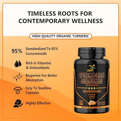 Smshealthproducts.Com Turmeric Curcumin With Black Pepper 1500Mg90 Veggie Capsulesdietary Supplement With 95% Standardized Curcuminoids