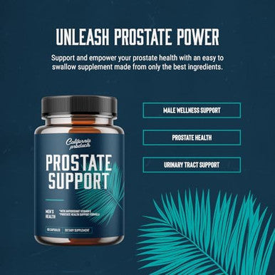 Prostate Support Supplement For Men, Pygeum With Pure Saw Palmetto Berries Extract Vitamins Zinc Plant Sterol Complex Easy Urinary Flow Mens Health