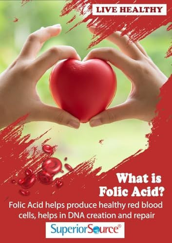 Superior Source Folic Acid Vitamin B9 1200 Mcg Microlingual Instant Dissolve Tablets Under Tongue Melts, 100 Count
