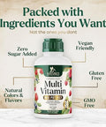 Liquid Multivitamin, Sugar Multi Vitamin For Women Men & Kids, Vitamins A, C, D, B-12, Biotin & Zinc For Beauty, Skin Care, Thicker Hair Growth & Wrinkles, Non-Gmo, Vegan, Berry Flavor, 15 Fl Oz