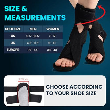 Welnove Afo Foot Drop Brace Adjustable Lightweight Ankle Support Keeps Foot At 90 Dorsiflexion Relieves Drop Foot Achilles Tendonitis Ankle Sprain
