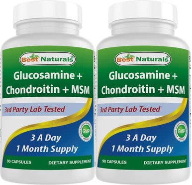 Best Naturals Glucosamine Chondroitin Msm Supplements 2600 Mg Per Serving 90 Capsules (90 Count (Pack Of 2))