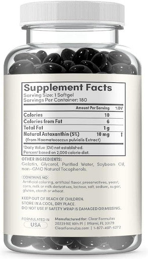 Algae Based Astaxanthin Supplement - Rapid Release Astaxanthin 10Mg Non-Gmo Super Potent Antioxidant And Carotenoid For Skin Immunity And Eye Health Support - Made In A Cgmp Us Lab (6 Month Supply)