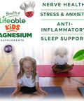 Lifeable Magnesium Gummies For Kids 900Mg Magnesium Citrate Great Tasting Kids Magnesium Supplement Gluten Muscle Support And Stress Relief Chewable 90 Gummies