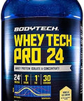 Bodytech Whey Tech Pro24 Protein Powder 24G Protein Per Serving Supports Muscle Growth & Recovery Vanilla Ice Cream (2 Lb 30 Servings)