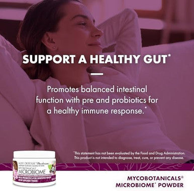 Host Defense Mycobotanicals Microbiome Powder Digestive & Immune Health Support Supplement Gut Health Supplement With Turkey Tail Lion'S Mane & Reishi 3.5 Oz (33 Servings)