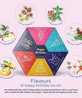 Acorus Happy Birthday Tea Sets | Assorted Tea Set Birthday Present to Those Who We Care about | Herbal Fruit and Black Tea Variety Pack with Warm Wishes Written all Over the Box | 60 Tea Bags