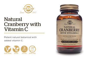 Solgar Naturally Sourced Cranberry With Vitamin C - 60 Vegetable Capsules - Supports Urinary & Bladder Health - Non-Gmo Vegan Gluten Free - 60 Servings