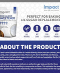 Impact Allulose, White Monk Fruit & Erythritol Sweetener Blend - Gluten Free, Zero Calories, Keto, Vegan, Non-GMO - 1 is to 1 Sugar Substitute - 2lbs