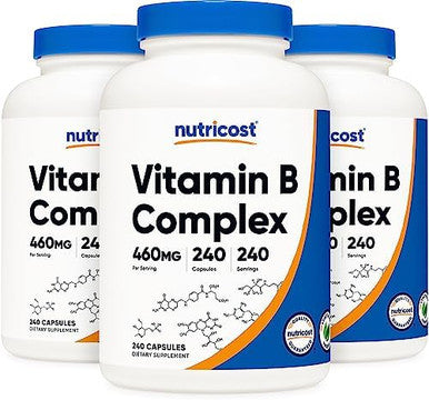 Nutricost High Potency Vitamin B Complex 462Mg 240 Capsules (2 Bottles) With Vitamin C
