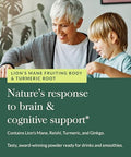 Gaia Herbs Lion'S Mane & Turmeric Powder Herbal Mushroom Supplement Powder To Help Maintain Brain Health And Recall Usda Organic3.53 Oz (Up To 45Day Supply)