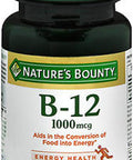 Nature's Bounty Vitamin B-12 1000 mcg Supplement - 100 Tablets, Pack of 3