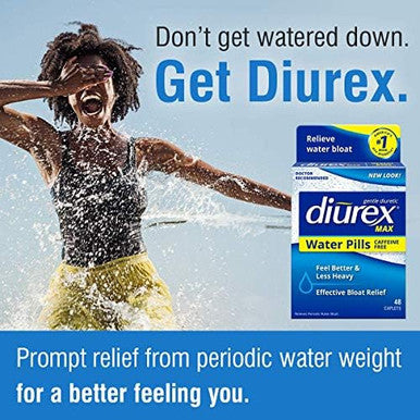 Diurex Max Water Pills 48 Count & Dentek 150 Count Advanced Clean Floss Picks Bundle