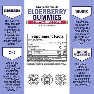 Bioschwartz Super Greens Powder With Probiotics Prebiotics And Digestive Enzymes (30 Servings) Plus Elderberry Gummies With Zinc And Vitamin C For Adults Immune Support (1 Month Supply)