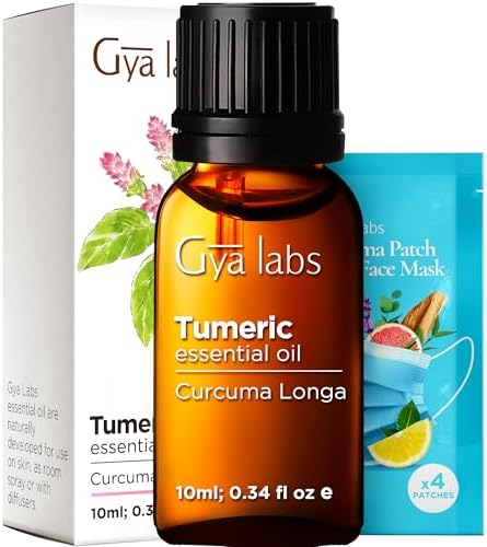 Gya Labs Turmeric Oil For Hair & Lavender Oil Essential Oil For Diffuser Set - 100% Pure Essential Oils Set - 2X0.34 Fl Oz - Gya Labs