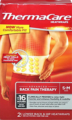 Thermacare Therapeutic Heat Back Wraps Small/Medium
