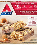 Atkins Chocolate Almond Caramel Bar Ketofriendly Gluten With Real Almond Butter 5 Count And Double Fudge Brownie Protein Meal Bar High Fiber 15G Protein 1G Sugar 4G Net Carb