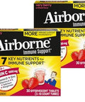 Airborne 1000Mg Vitamin C With Vitamin D + Zinc Sugar Multivitamin Immune Support Effervescent Fizzy Drink Tablets Very Berry Flavor With Powerful Antioxidants Vit A C & E 30 Tablets (2 Pack)