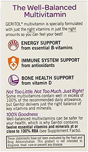 Geritol Multivitamin Supplement Contains Bvitamins Antioxidants Vitamins C E & D And Iron 26 Essential Vitamins And Minerals Gluten Nongmo No Artificial Sweeteners 40 Tablets