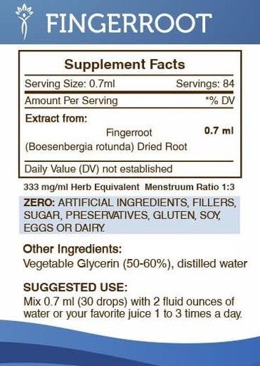 Secrets of the Tribe Fingerroot Tincture Alcohol-Free Extract, High-Potency Herbal Drops, Tincture Made from Fingerroot (Boesenbergia rotunda) Dried Root 2 oz