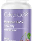 Celebrate Vitamins Vitamin B12 Quick Melt Tablets Cherry 1000 mcg with Folic Acid 90 Count