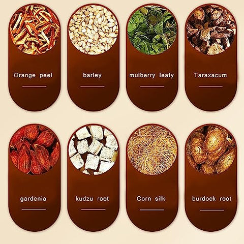 kudzu root, Corn silk teabag 5.3oz .Orange peel, barley, mulberry leaf, Taraxacum, gardenia150g