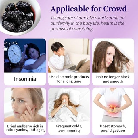 Premium Dried Black Mulberries Dried Mulberries Black Mulberry Tea Herbal Tea No Sugar Added & No Additives Dried Fruit Snack Ã©Â»â€˜Ã¦Â¡â€˜Ã¦Â¤Â¹Ã¥Â¹Â² Ã¦Â¡â€˜Ã¨â€˜Å¡ 280g/10oz