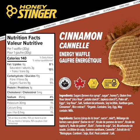 Honey Stinger Gluten Free Waffles - 12-Pack Gf Cinnamon, One Size
