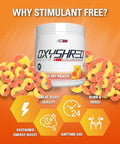 EHP Labs OxyShred Non Stimulant Pre Workout Powder Stim Free Pre Workout Caffeine Free Preworkout for Men and Women with L Glutamine and Acetyl L Carnitine Peach 60 Servings