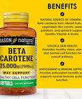 Mason Natural Vitamin A Beta Carotene 25000 Iu Supports Vision Cell Function & Immune Health 100 Softgels Pack Of 3