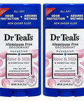 Dr. Teal'S Rose & Milk Deodorant Set (2 Pack2.65Oz Ea) - Rose & Milk Formula - Aluminum With Magnesium - Essential OilsShea Butter & Arrowroot Powder Absorb MoistureKeep Skin Healthy