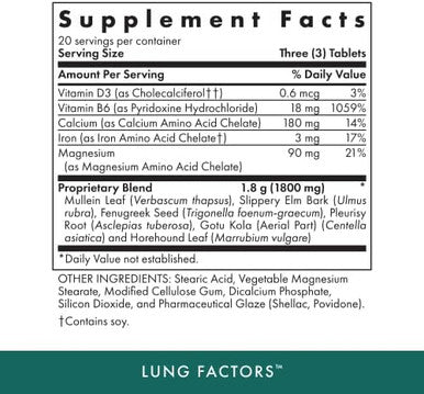 Michael'S Health Naturopathic Programs Lung Factors - 60 Vegetarian Tablets - Nutrients For Lung Function - With Vitamin D, Calcium, And Magnesium - Kosher - 20 Servings