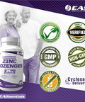 EAS Zinc Lozenges Highly Absorbable with No Fillers or Additives Supports Immune Function Gluten Free Non GMO 100 Lozenges (Orange Flavor)
