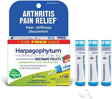 Boiron Harpagophytum 6C Homeopathic Medicine For Arthritis Pain Relief Pain Stiffness Discomfort 3 Count (240 Pellets)